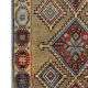 Tapis de laine beige fait à la main traditionnel géométrique tribal persan zone tapis- 102x210cm