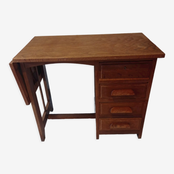 American children's desk with vintage oak lid