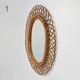 Wall mirror with rattan frame, 1950s