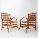 Pair of Asian style bamboo armchairs - France circa 1962