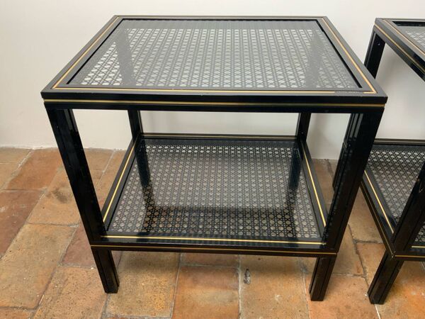 Paire de tables d’appoint vintage 70 Pierre Vandel