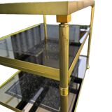 Brass and glass serving trolley, 1970s