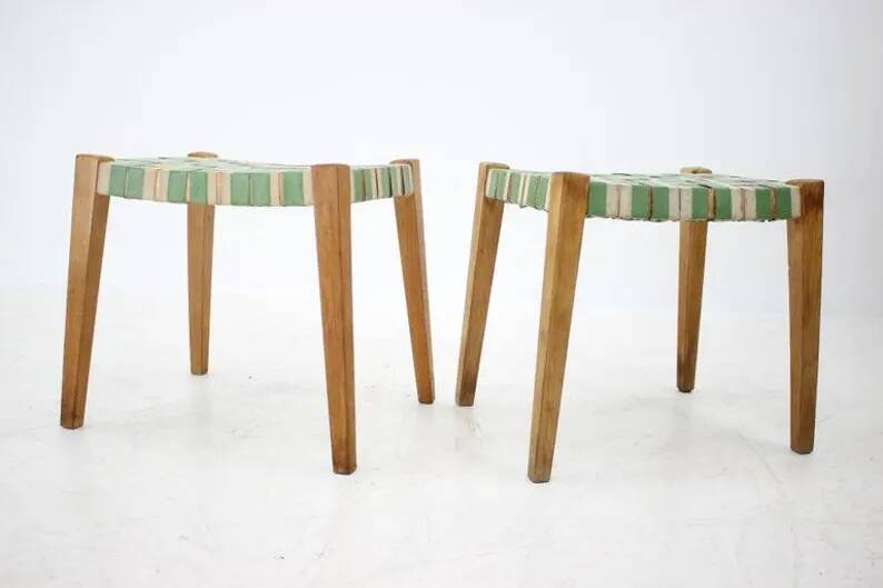 Pair of Midcentury Stools or Tabourets, 1950s