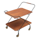 Desserte trolley scandinave à roulettes en métal et bois