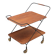 Desserte trolley scandinave à roulettes en métal et bois