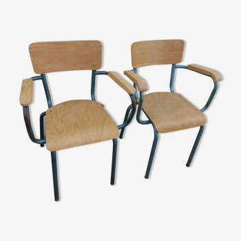 Paire de fauteuils de maître d'école