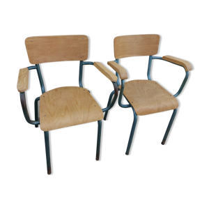 Paire de fauteuils de maître d'école