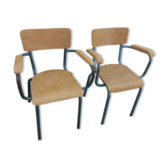 Pair of schoolmaster's chairs