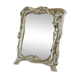 Table mirror Art Nouveau style in solid bronze 20x26cm