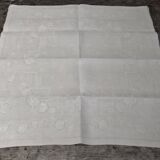 Serviettes de table anciennes damassées art nouveaux foral 60 cm