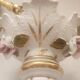 Large hand-painted gilded chandelier mangani ceramiche porcelain