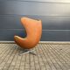 Original Fritz Hansen Egg chair from 1983 in perfect condition, new!! Rustic Cognac Camel Leather