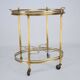 Small Mid-Century Italian Brass Bar Cart with Removable Tray, 1950s