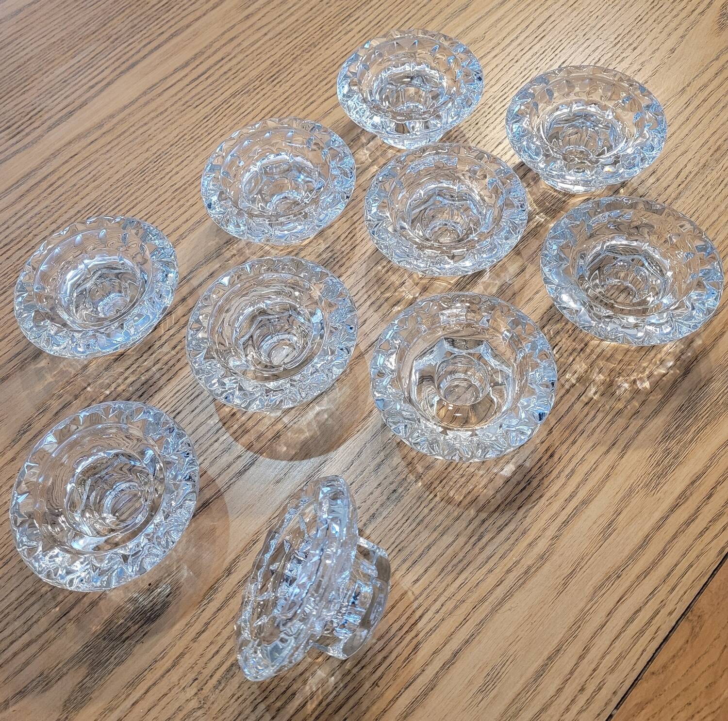Set of 10 arc crystal candle holders