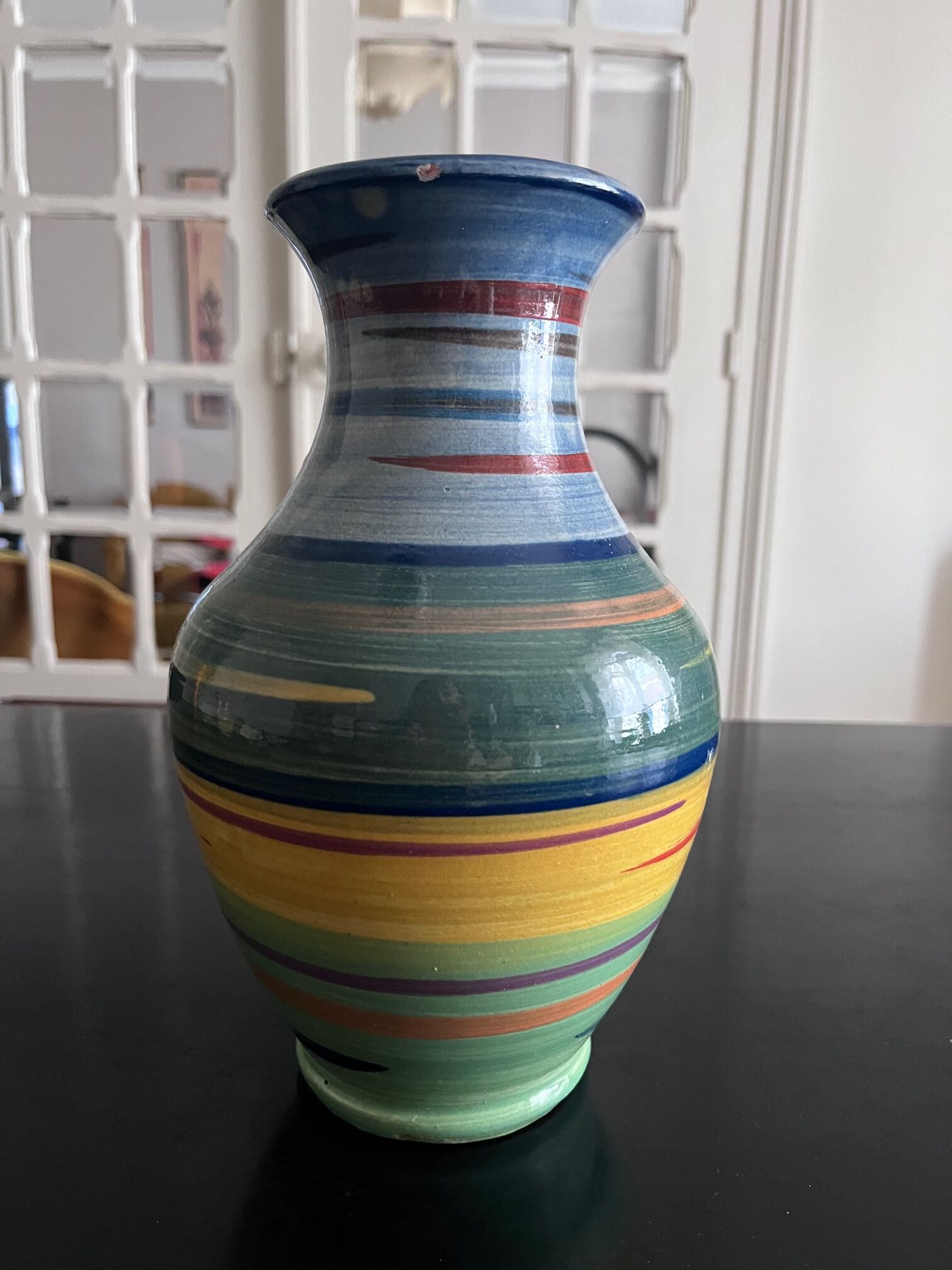 Multicolored ceramic vase