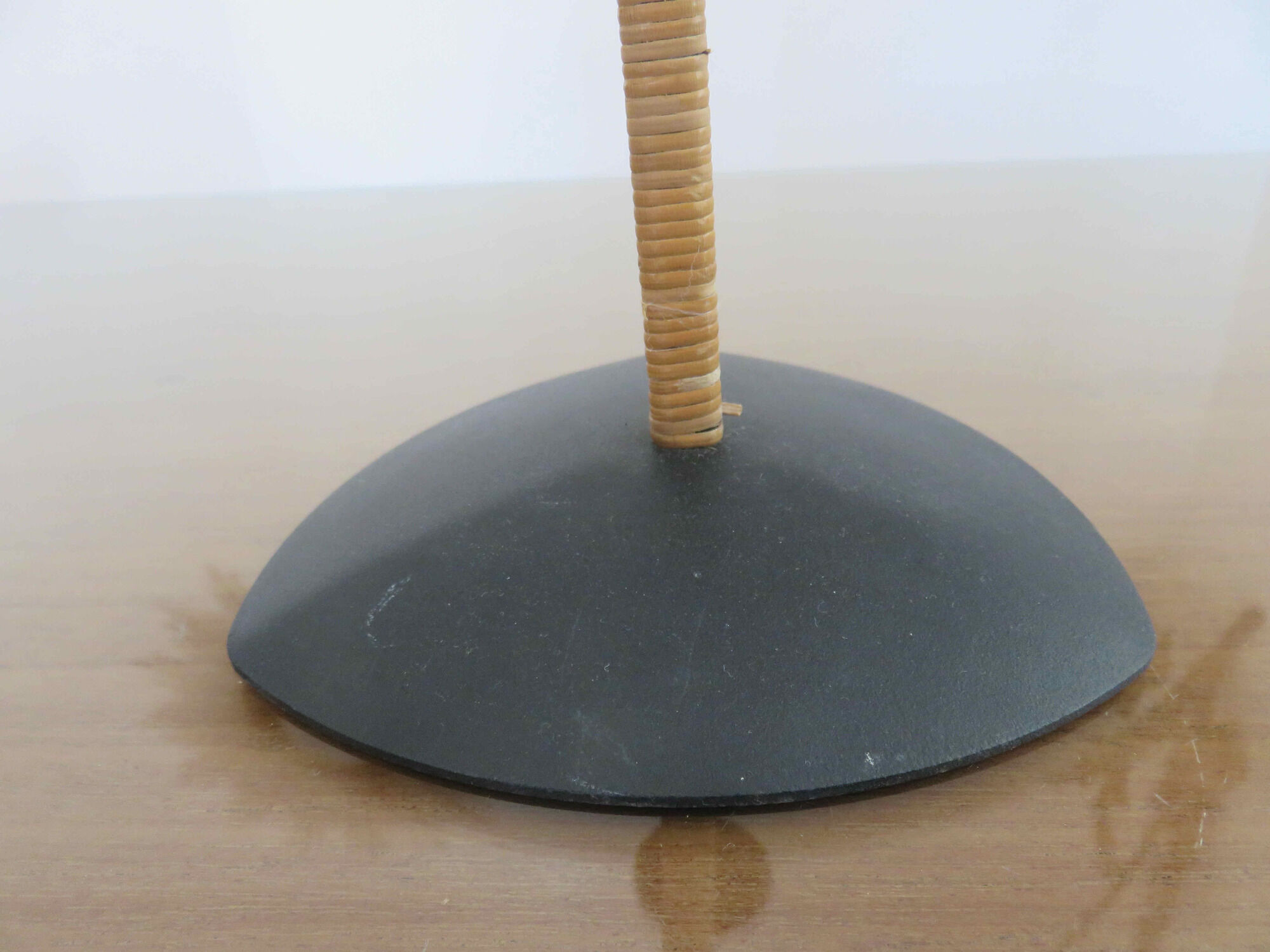Scandinavian candle holder Laurids Lonborg in metal and rattan 50s 60s