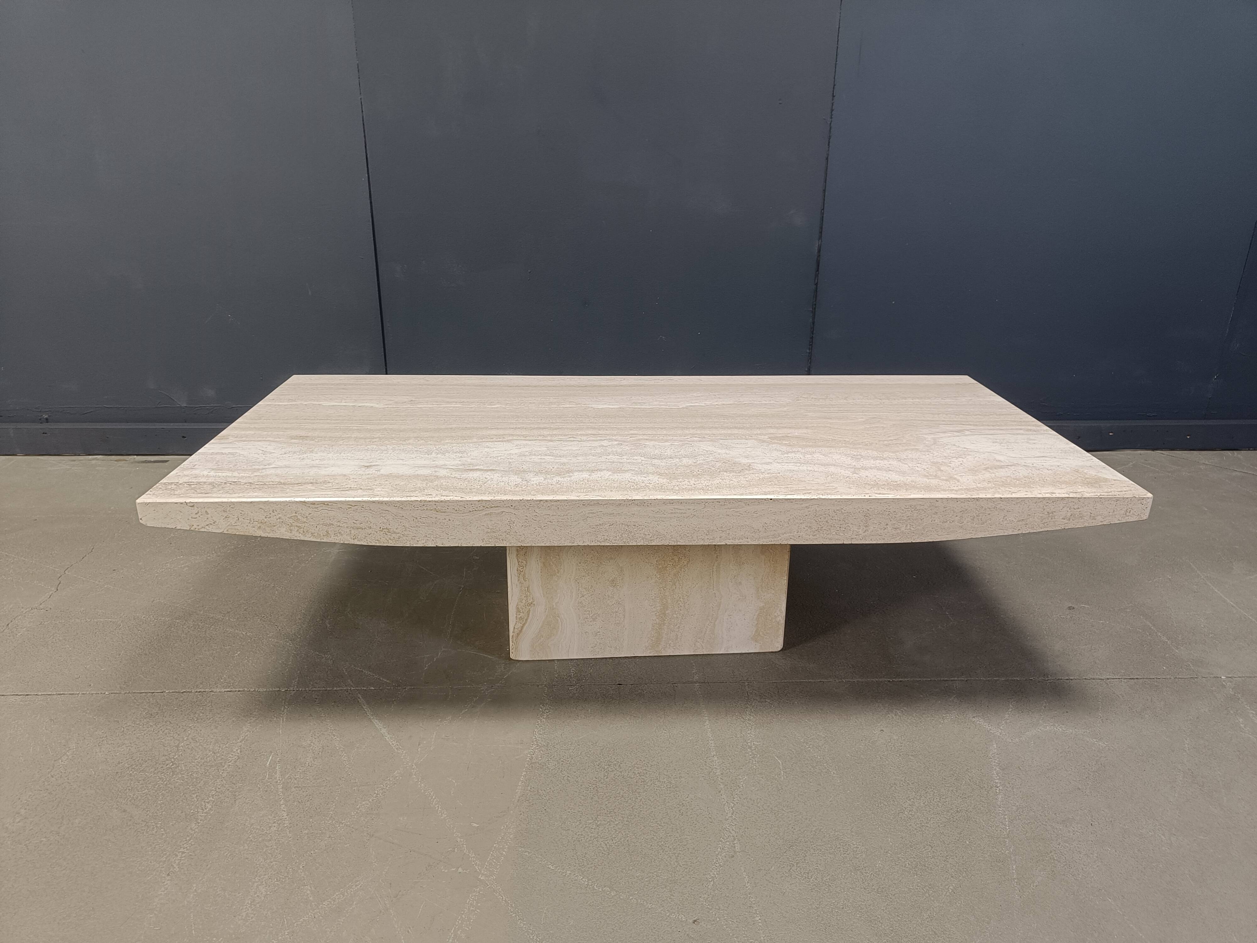 Vintage travertine coffee table, 1970s