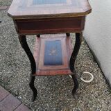 Travailleuse, coiffeuse en bois noirci et marqueterie, époque Napoléon III