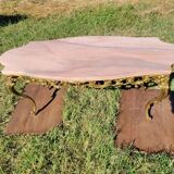 Louis XV coffee table in pink marble