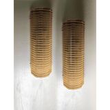 Set of Two Contemporary Smoked Diamonded Rectangular Murano Glass Wall Sconces