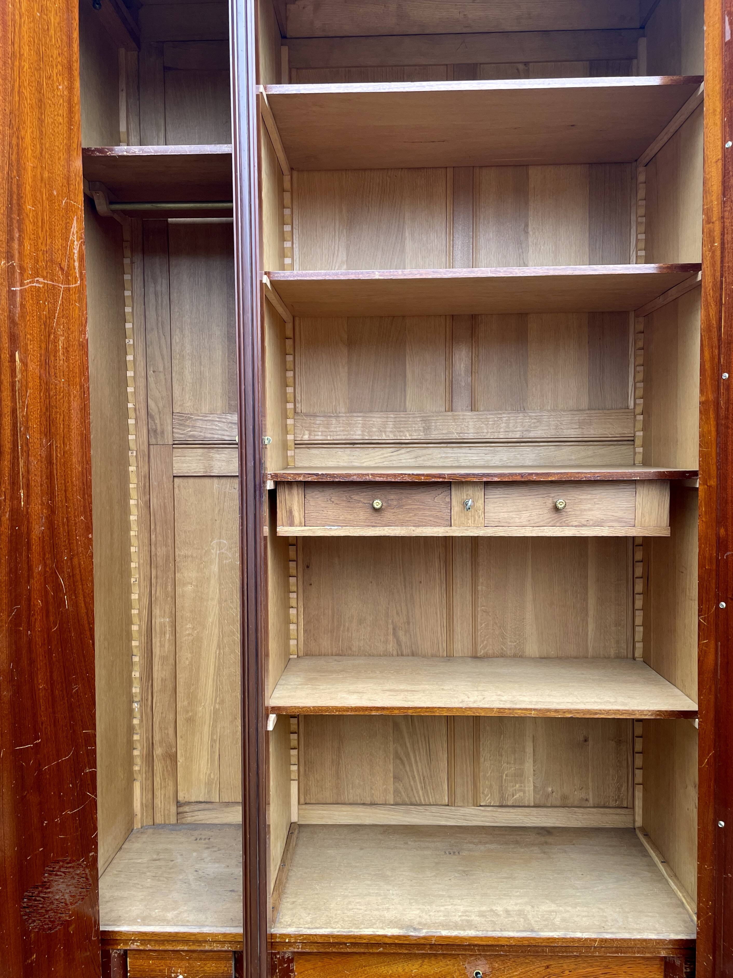 Louis XVI wardrobe, bronze oak and marquetry