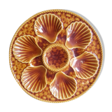 Vintage french oyster plate in majolica from Longchamp