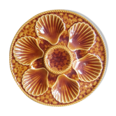 Vintage french oyster plate in majolica from Longchamp