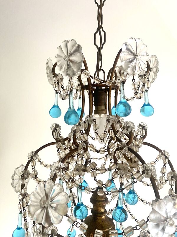 Lustre ancien pampilles cristal