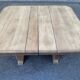 Rectangular Art Deco dining table with a central pedestal, stripped in solid oak.