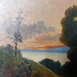 Lac de Vassivière au soleil sunset by Henri COULON (1855-1936) School of CROZANT