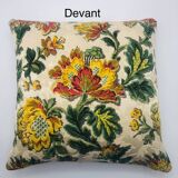 Housse coussin en tissu ancien