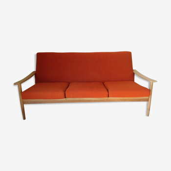 Scandinavian orange wool sofa