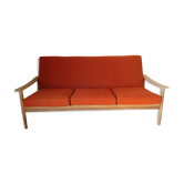 Scandinavian orange wool sofa
