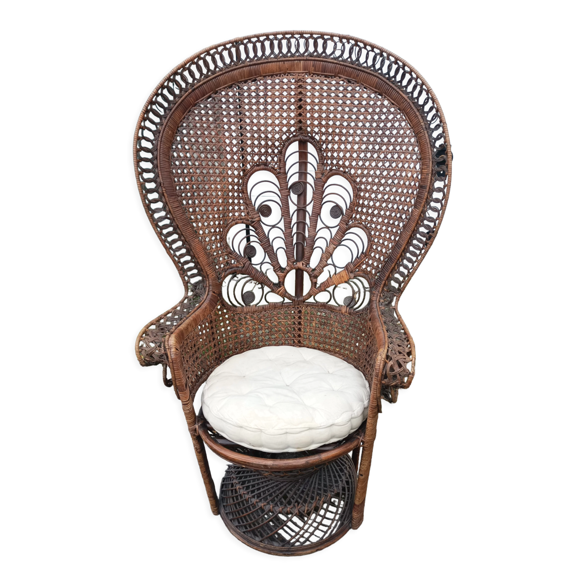 Armchair emmanuelle wicker vintage rattan
