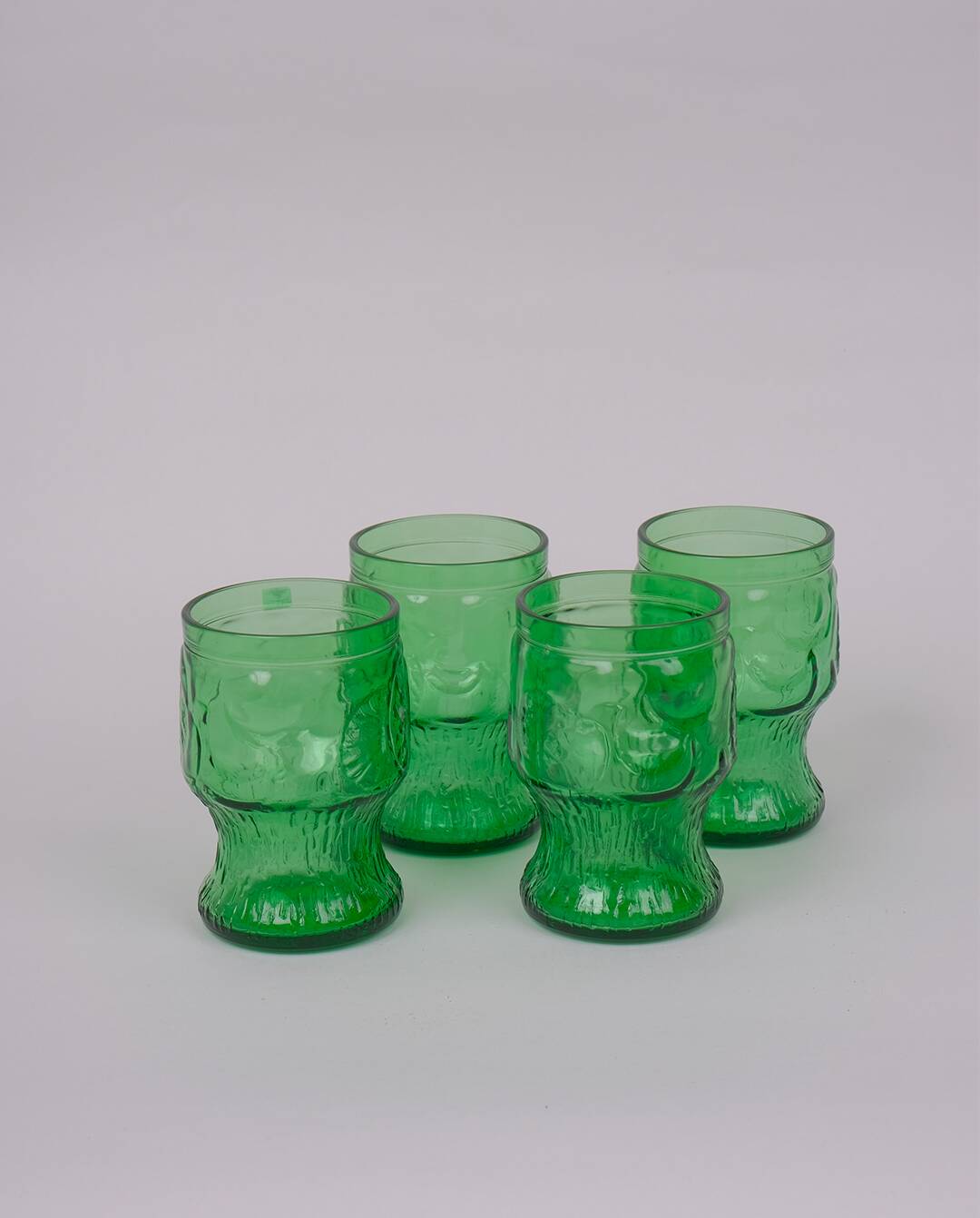 Verres en verre moulé x4