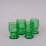 Verres en verre moulé x4