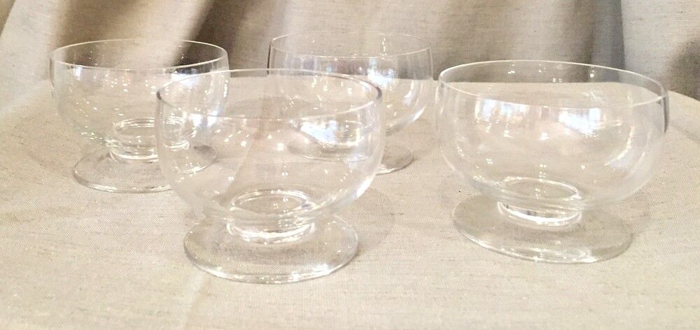 Suite of 4 champagne glasses or ice cream cup daum nancy croix de lorraine france
