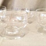 Suite of 4 champagne glasses or ice cream cup daum nancy croix de lorraine france