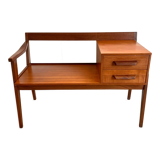 Vintage teak phone bench