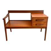 Vintage teak phone bench