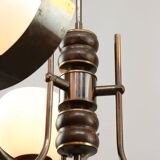 Vintage Italian Copper and Opaline Chandelier, 1970s