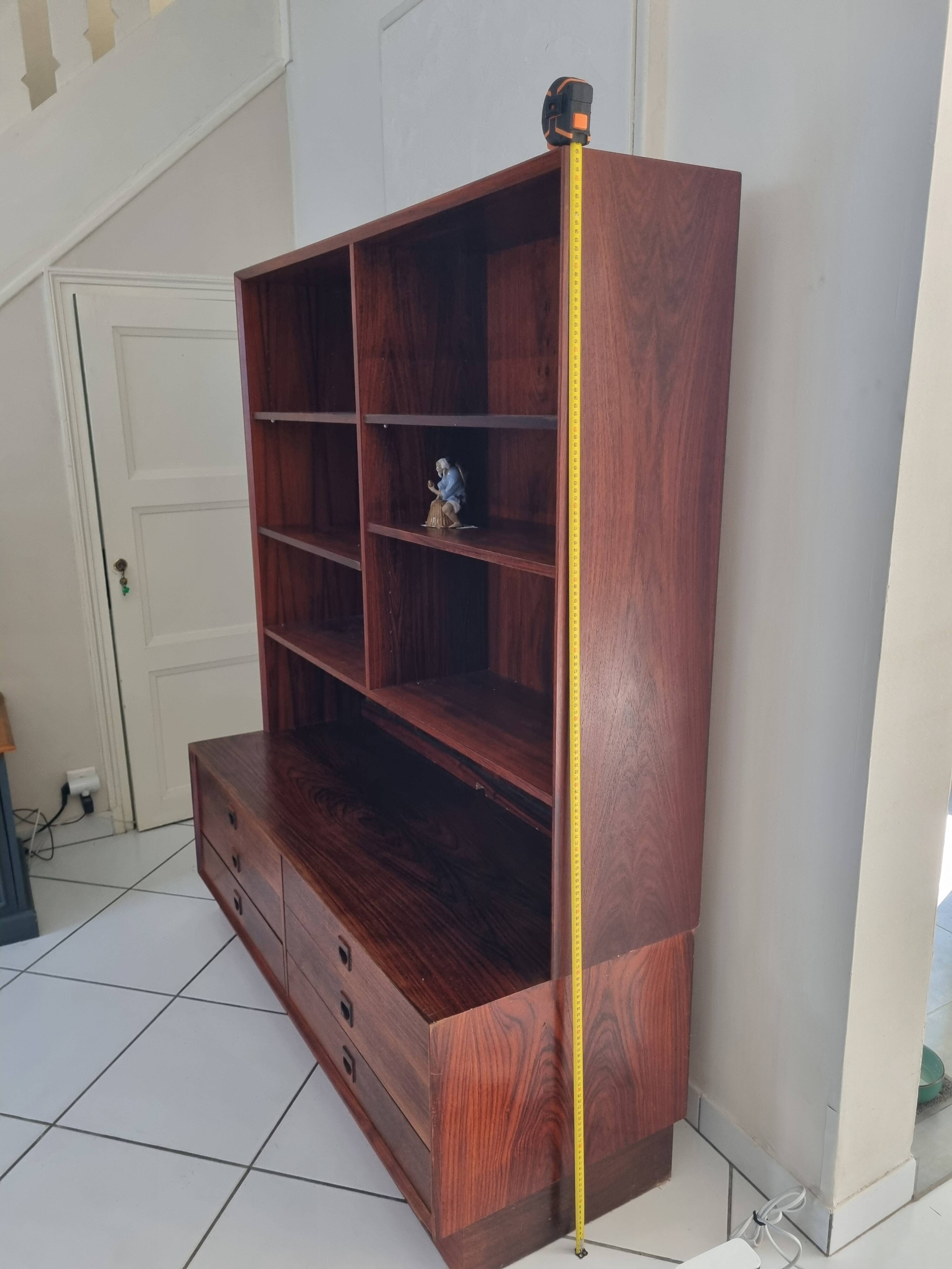 Enfilade plus bibliotheque palissandre de rio