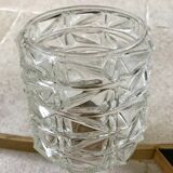 Glass-laiton chandelier circa 1950