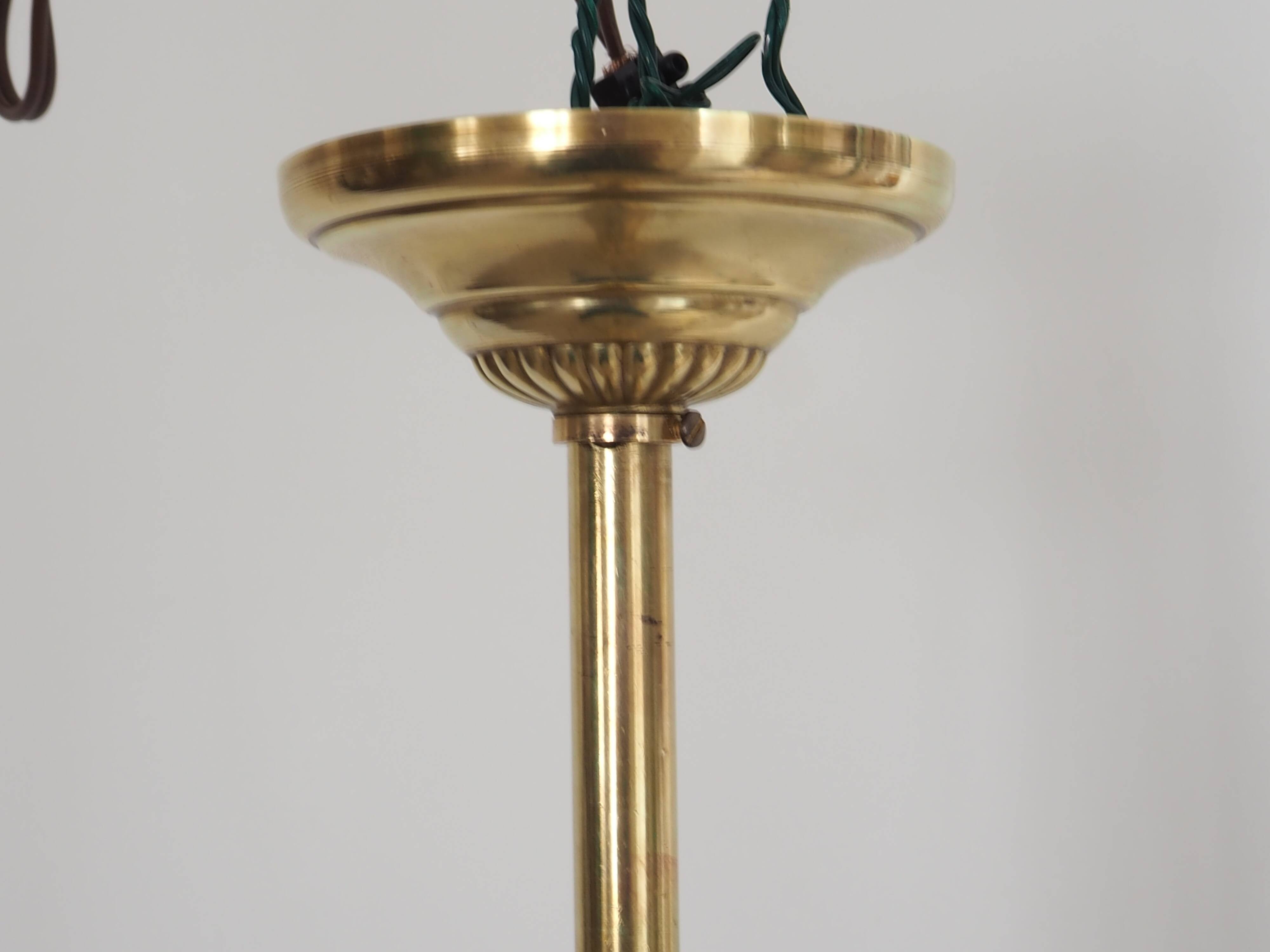 Solid bronze chandelier with crystal pendants and candle holders - Lucien GAU