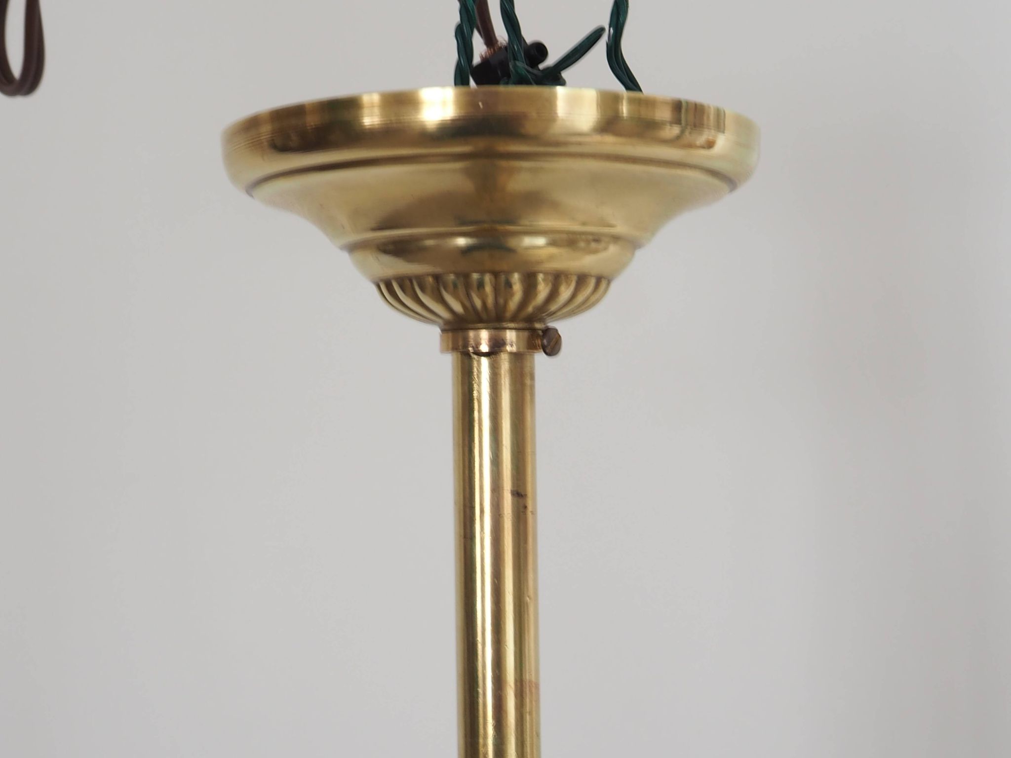 Solid bronze chandelier with crystal pendants and candle holders - Lucien GAU