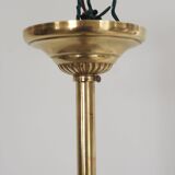 Solid bronze chandelier with crystal pendants and bobeches - Lucien GAU
