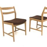 Set of 2 Scandinavian oak chairs, Sweden, 1970.