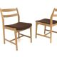 Set of 2 Scandinavian oak chairs, Sweden, 1970.