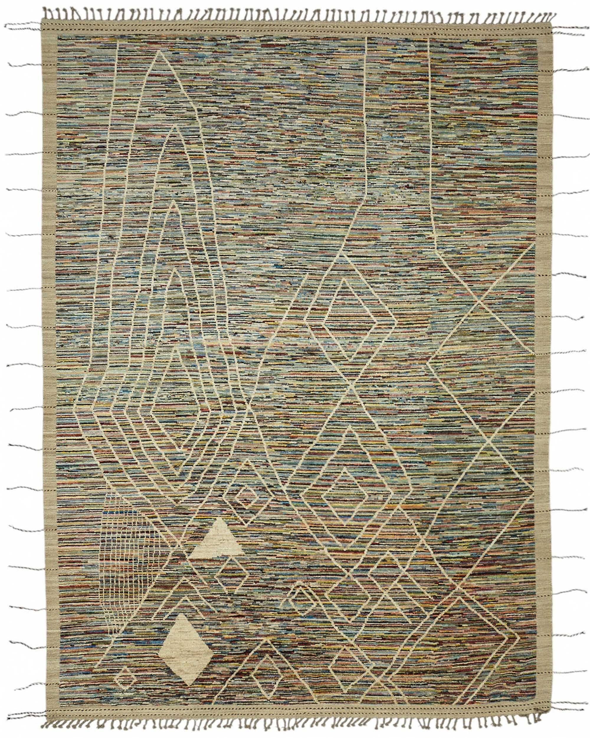 Hand-Knotted Tribal Unique 308 cm x 431 cm Multicolor Wool Carpet