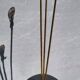 Black 3-light brass table lamp, 1950s